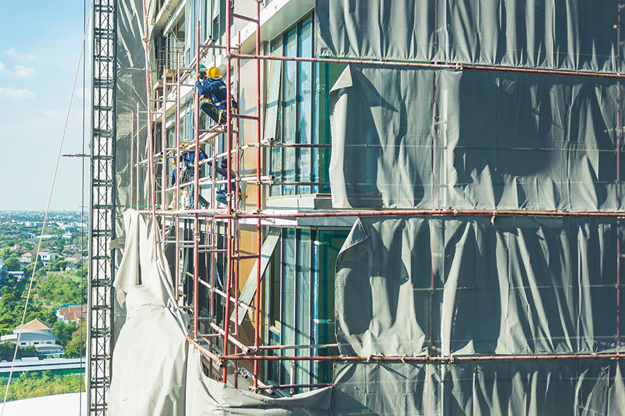 Shrink wrap scaffolding