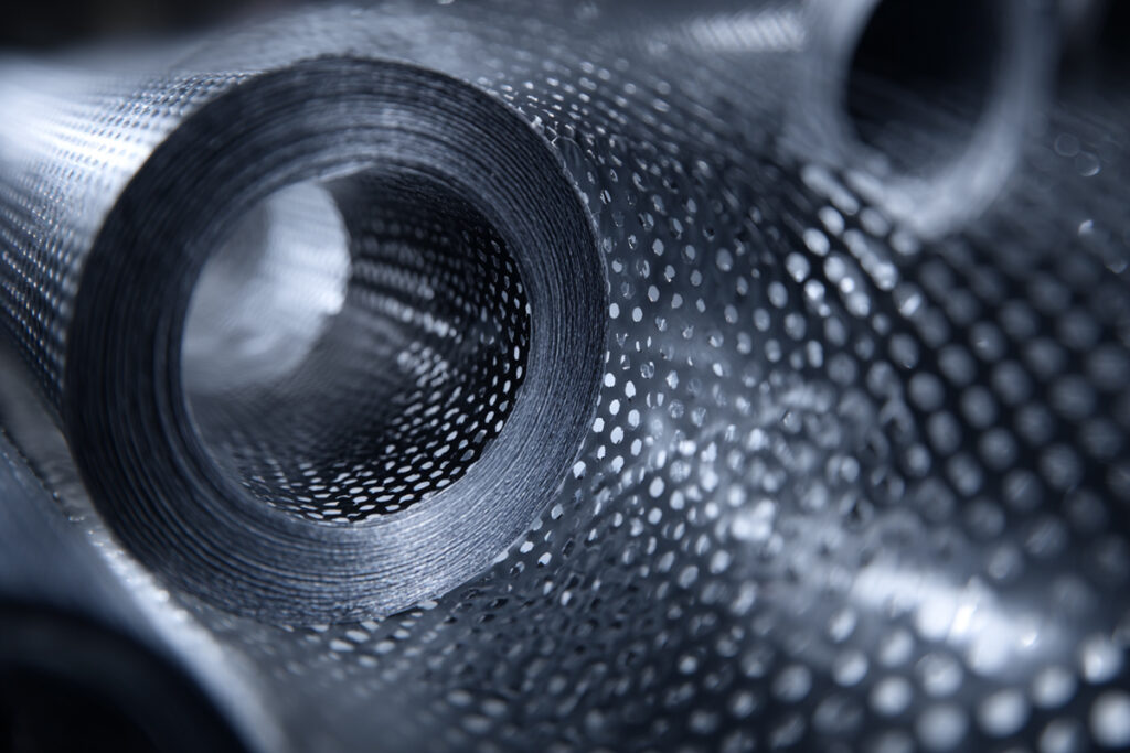 Machine film with perforation